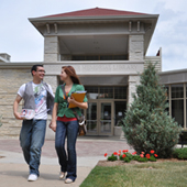 Students chatting outside Lowry Hall