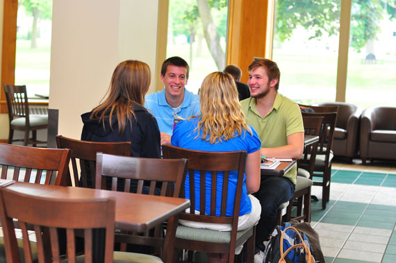 Image of students in the coffee shop