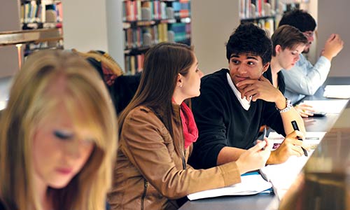 students in learning commons