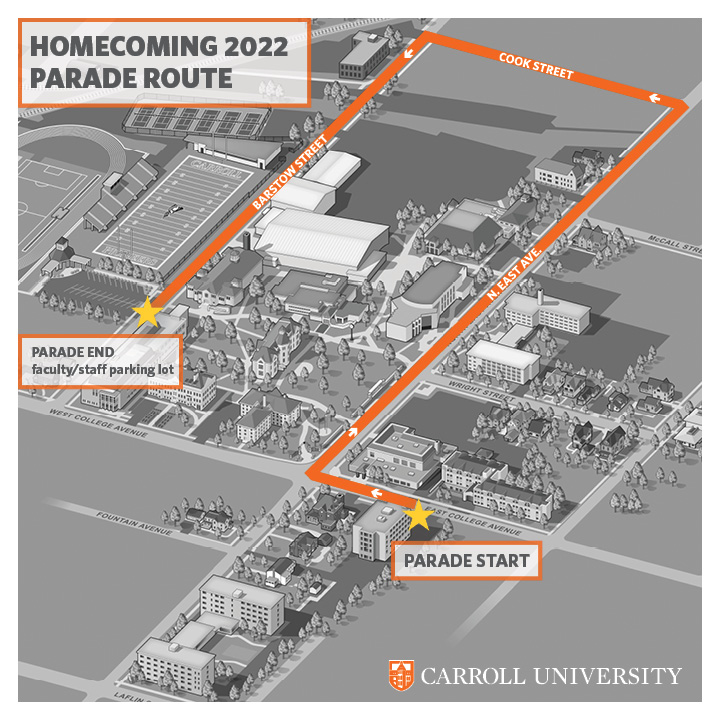 2022 Homecoming Parade Route