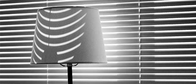 image of a lamp and blinds 
