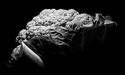 image of black and white cauliflower 