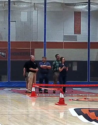 Seminar students flying drones