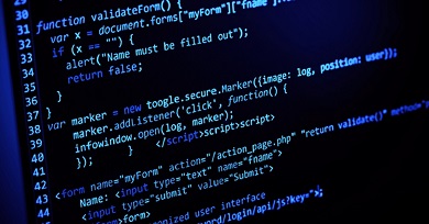 computer screen with code