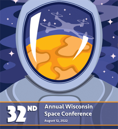 Drones in space graphic