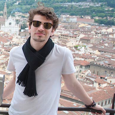 Jack Sherman with Florence, Italy in background