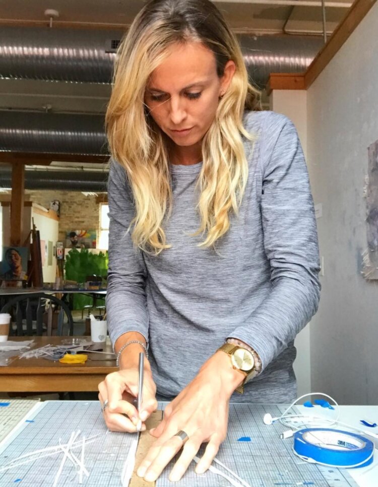 Julie VonDerVellen at work in her studio