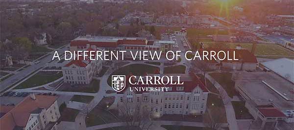 Drone footage of Carroll University campus