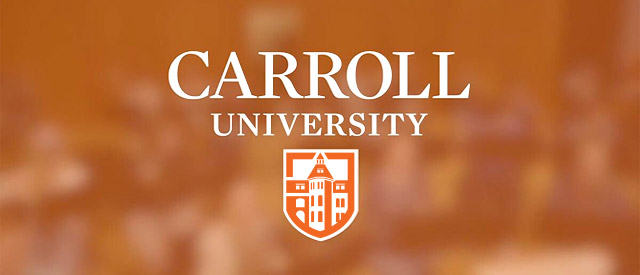 Carroll University logo over orange