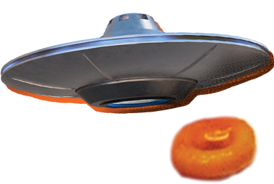 1950s-Style Flying Saucer and a Spaghettio