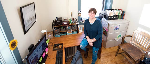 Sue Lewis in her office