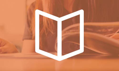 book icon with orange overlay 