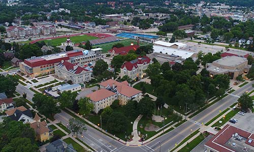 aerial view of campus 