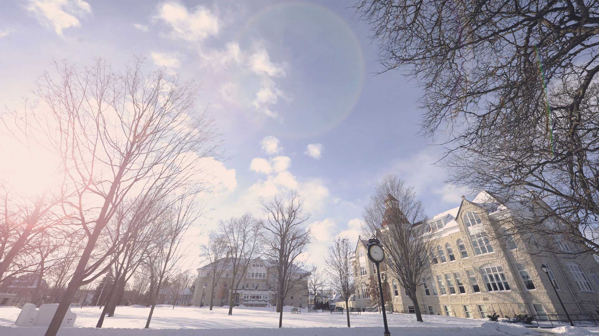 Carroll University's Main Lawn in winter