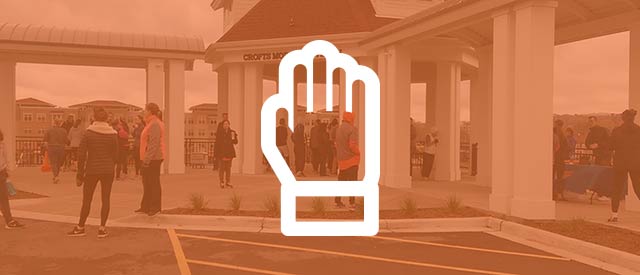 Cofts Morava Pavilion with a volunteer icon