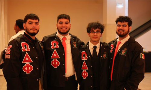 Four men in a fraternity. 